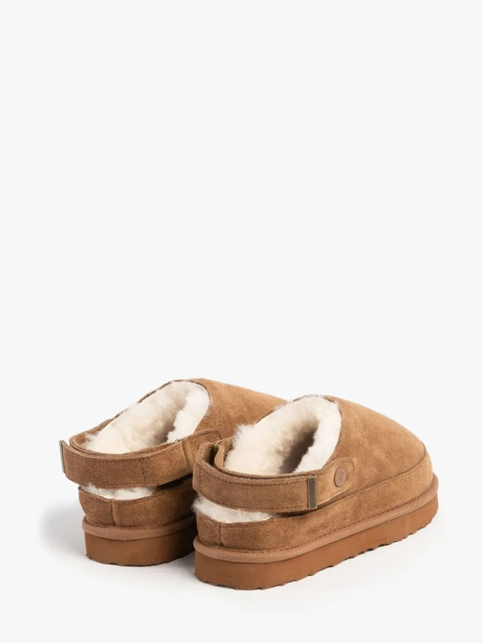 Just Sheepskin Ladies Quinn Sheepskin Sling Back Brown Mule Slippers