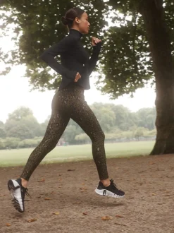 Kaki met dierenprint - Outdoor legging met fleecevoering en warme handgreep