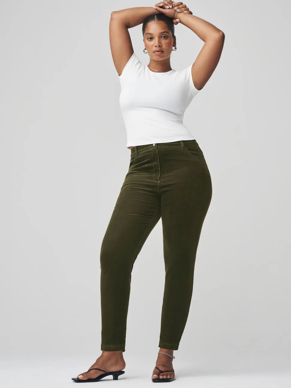 Kakigroen - Cord Skinny Hourglass Trousers