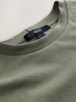 Kakigroen - Dik T-shirt met ronde hals en korte mouwen