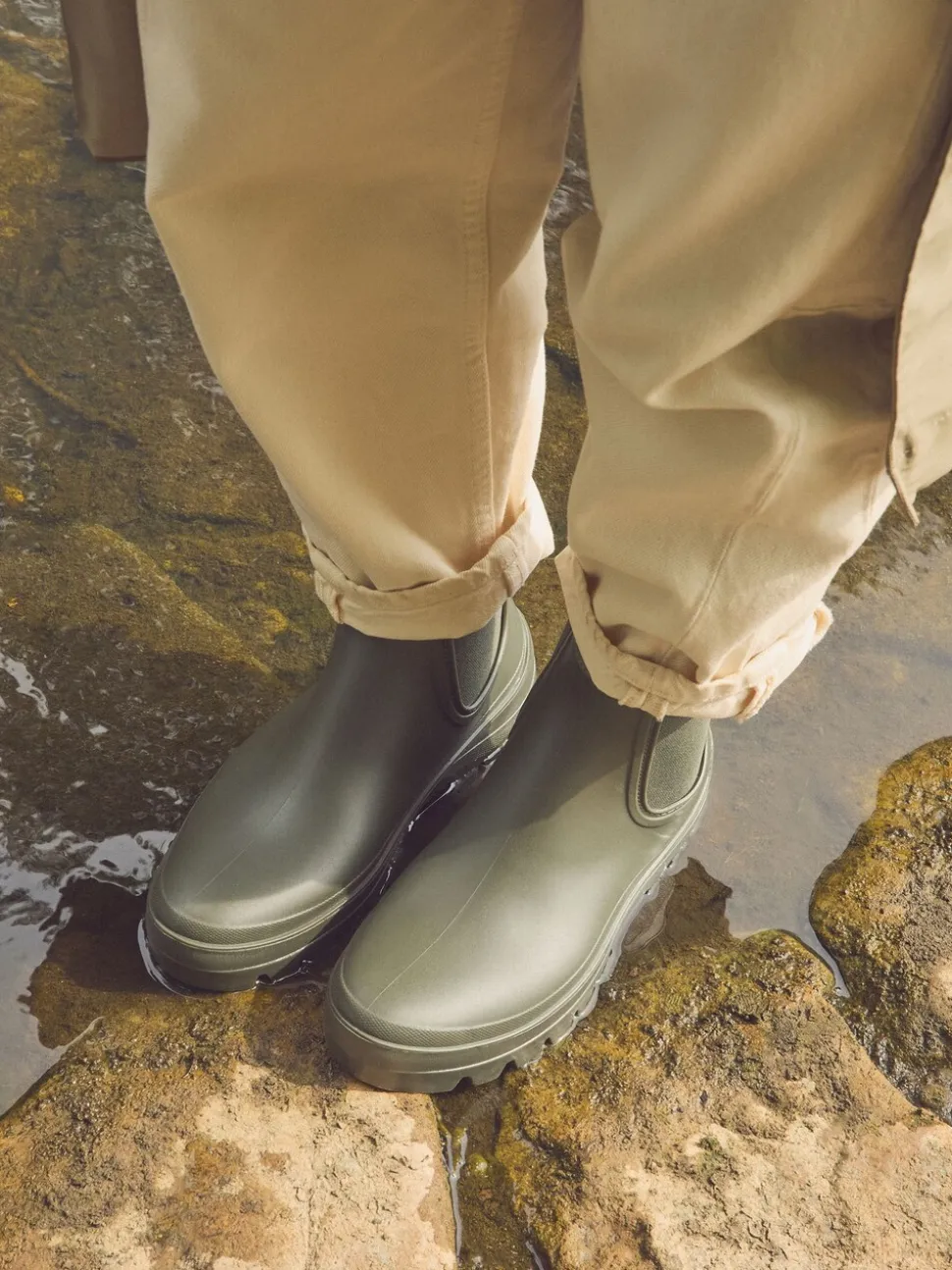 Kakigroen - Faux Fur Lined Chelsea Ankle Wellies
