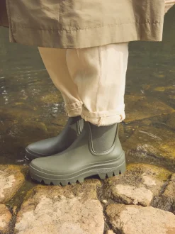 Kakigroen - Faux Fur Lined Chelsea Ankle Wellies