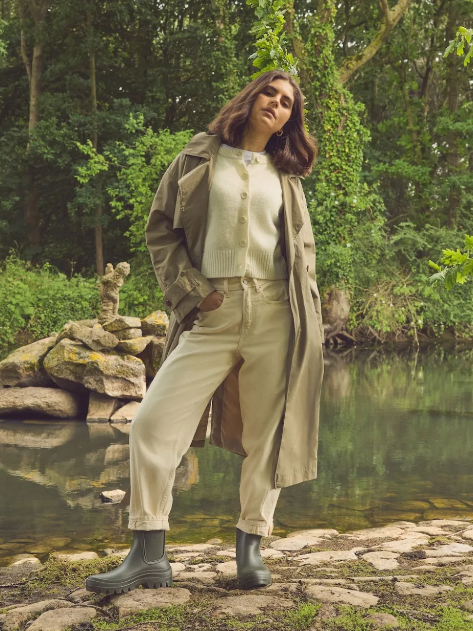 Kakigroen - Faux Fur Lined Chelsea Ankle Wellies