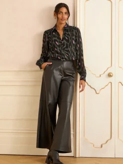 Kakigroen - Love & Roses overhemd met knopen en lange mouwen