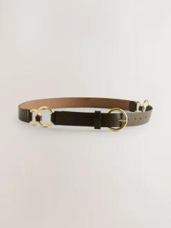 Kakigroen - Metal Ring Detail Regular Leather Belt
