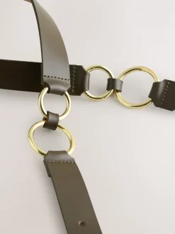 Kakigroen - Metal Ring Detail Regular Leather Belt