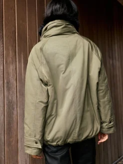 Kakigroen - Parka with Contrast Faux Fur Trim