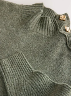 Kakigroen - Stand Neck Knitted Midi Jumper Dress