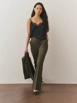 Kakigroen - Tailored Bootcut Trousers With Wool