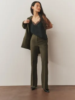 Kakigroen - Tailored Bootcut Trousers With Wool