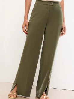 Kakigroen - Wijduitlopende Lipsy broek