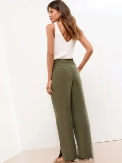 Kakigroen - Wijduitlopende Lipsy broek
