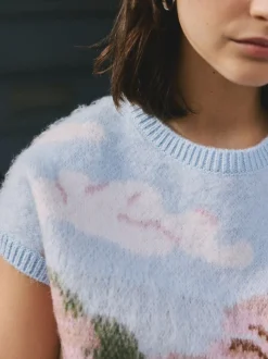 Kersenbloesemlandschap - Gebreide tanktop