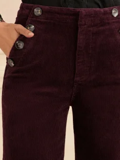 Kersrood - Love & Roses Corduroy Rechte Broek