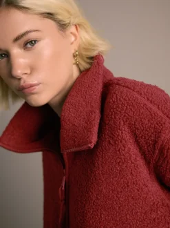 Kersrood - Soft Touch Knusse Teddy Borg Kwartrondrits Fleece