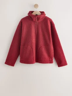 Kersrood - Soft Touch Knusse Teddy Borg Kwartrondrits Fleece
