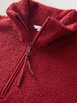 Kersrood - Soft Touch Knusse Teddy Borg Kwartrondrits Fleece