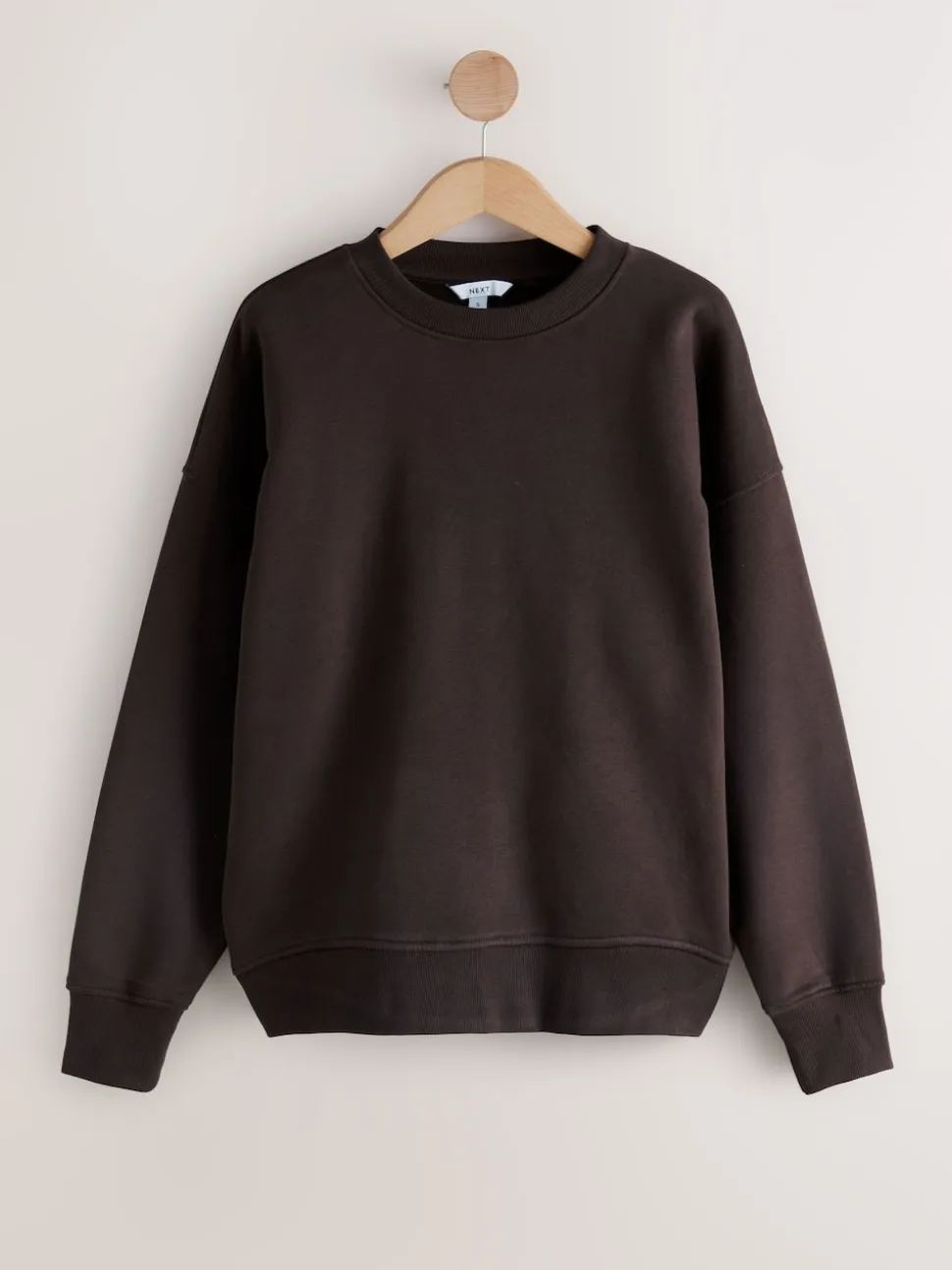 Khaki/steenkleur - Cotton Rich Brushed Back Soft Feel Ribbed Crewneck Sweatshirts 3 Pack