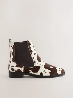 Koeienprint leer - Forever Comfort® Chelsea-enkellaarzen