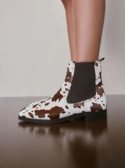 Koeienprint leer - Forever Comfort® Chelsea-enkellaarzen