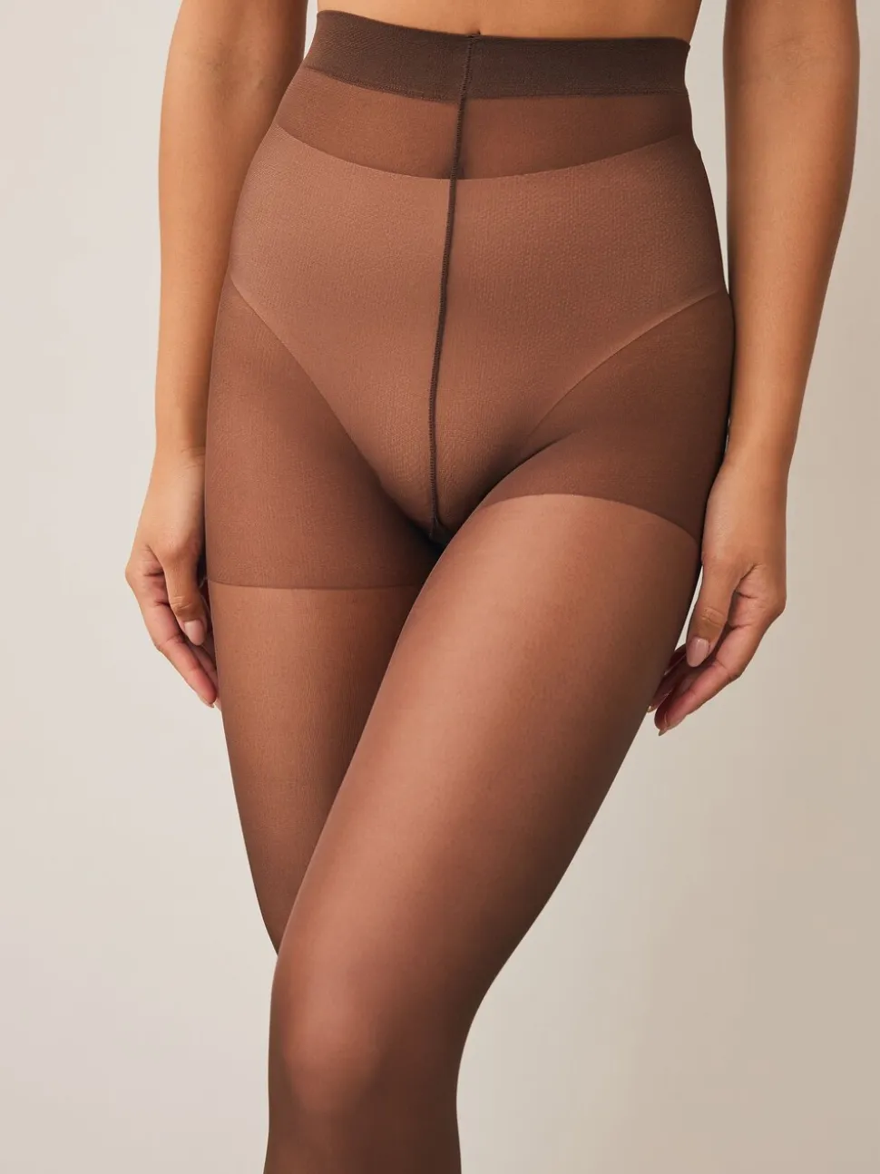 Koffie - Set van 3 glanzende 20 deniet panty's