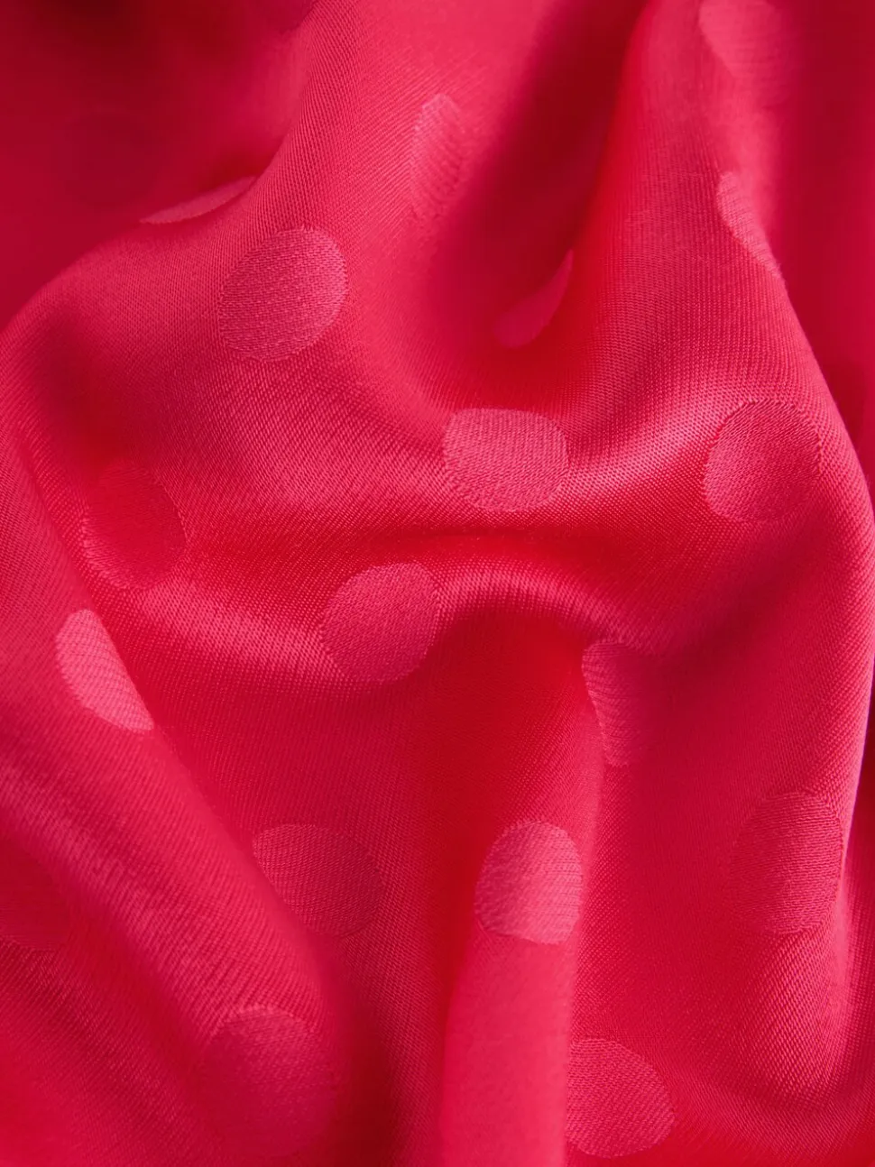 Koraalrood/roze - Jacquard Polka Dot Satin Skirt