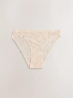 Koraalroze - All-Over Lace No VPL Knickers 3 Pack