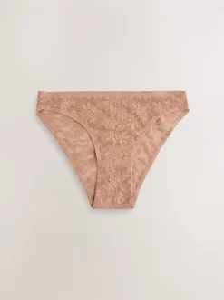 Koraalroze - All-Over Lace No VPL Knickers 3 Pack