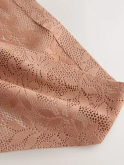 Koraalroze - All-Over Lace No VPL Knickers 3 Pack