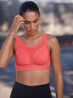 Koraalroze - B-G Active Sports hoge impact Dry Tech beha zonder vulling