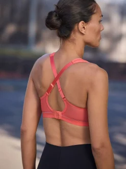 Koraalroze - B-G Active Sports hoge impact Dry Tech beha zonder vulling