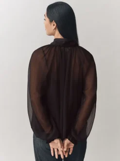 Laura Ashley Chiffon Scarf Bow Blouse