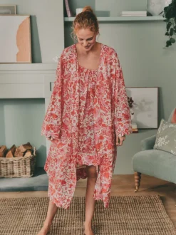 Laura Ashley Cotton Scalloped Woven Robe