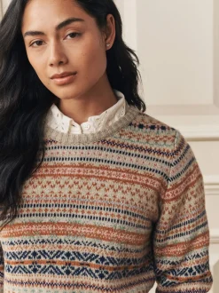 Laura Ashley Fairisle Crew Neck Knit Jumper