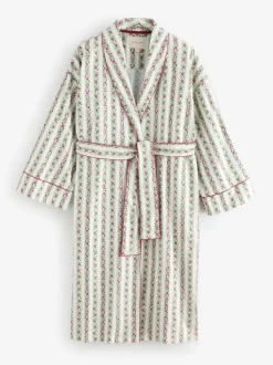 Laura Ashley feestelijke Kerstmis roos Kelbrook gestreepte overslagbadjas