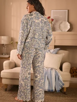 Laura Ashley Oastbrook Double Cloth Cotton Pyjamas