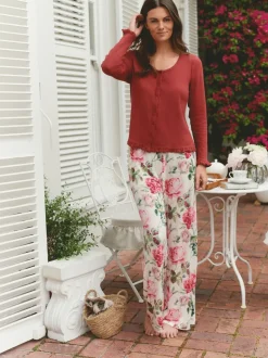 Laura Ashley Pointelle jersey pyjama's met lange mouwen