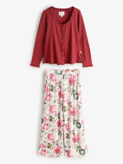 Laura Ashley Pointelle jersey pyjama's met lange mouwen