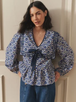 Laura Ashley Sailor Collar Blouse
