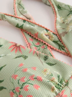 Laura Ashley Textured Plunge Tummy Control Swimsuit
