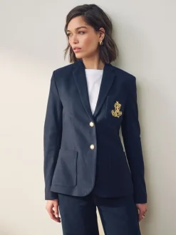 Lauren marineblauw - Lauren Ralph Lauren Anfisa Bullion Jacquard Blazer