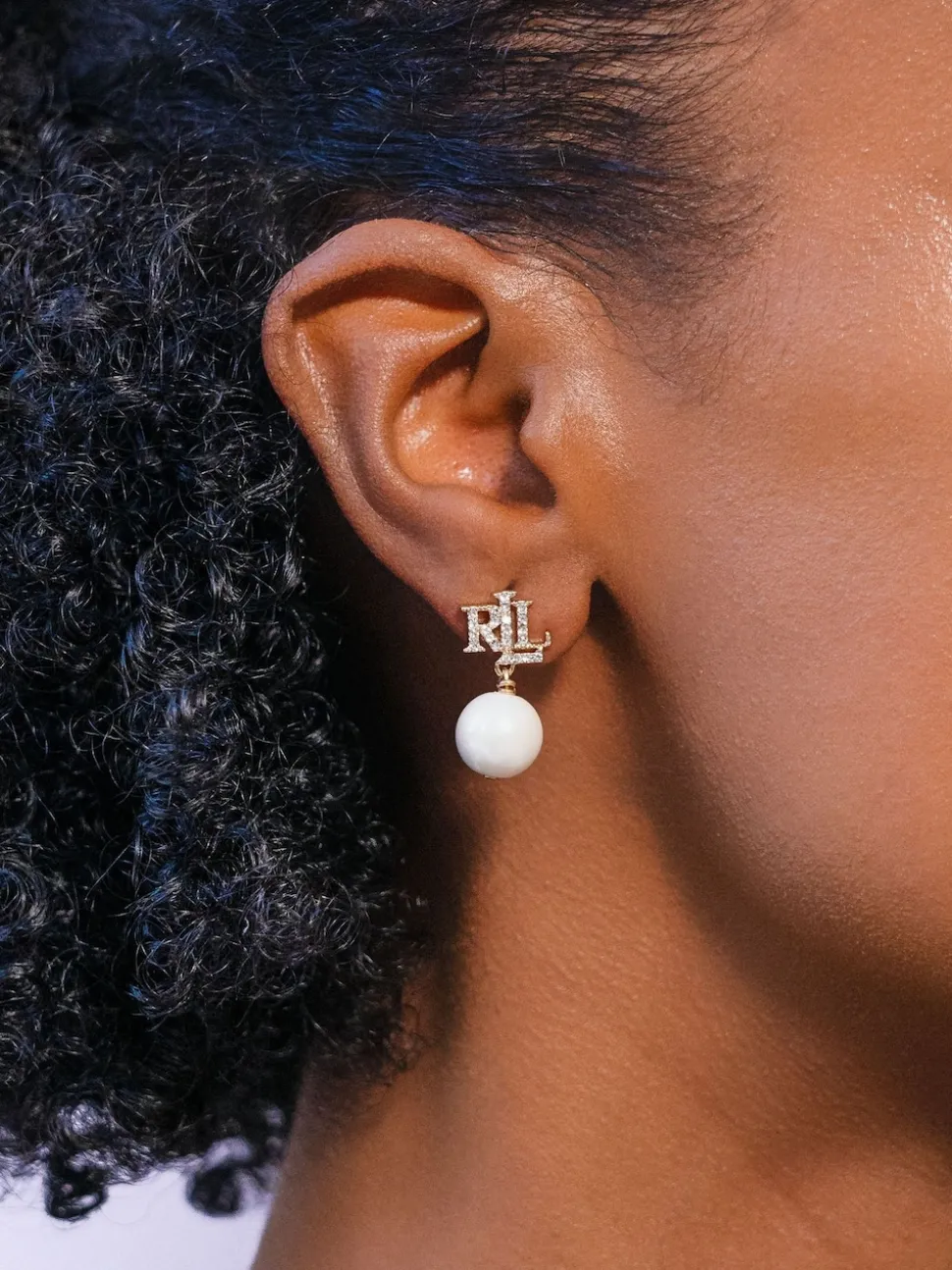 Lauren Ralph Lauren Logo Faux Pearl Drop Earrings