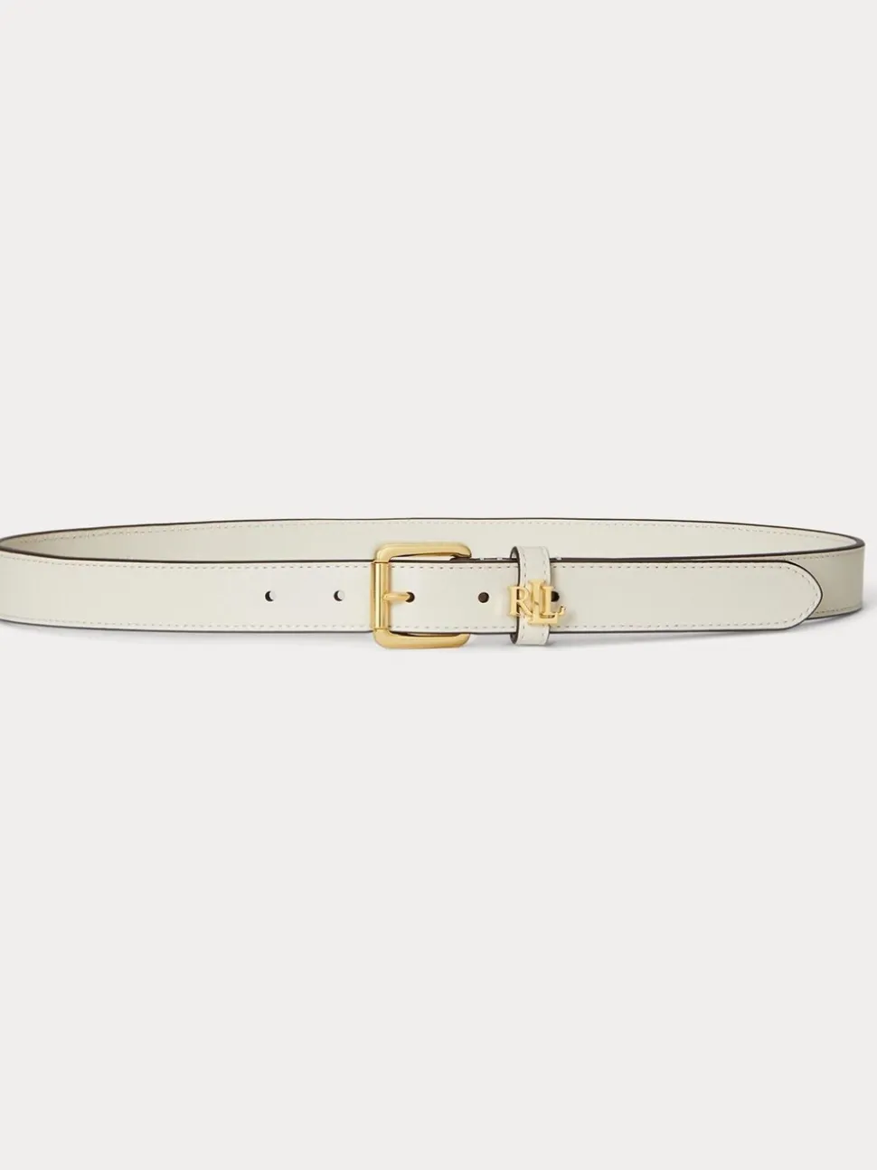 Lauren Ralph Lauren Logo Keeper Leather Skinny Belt