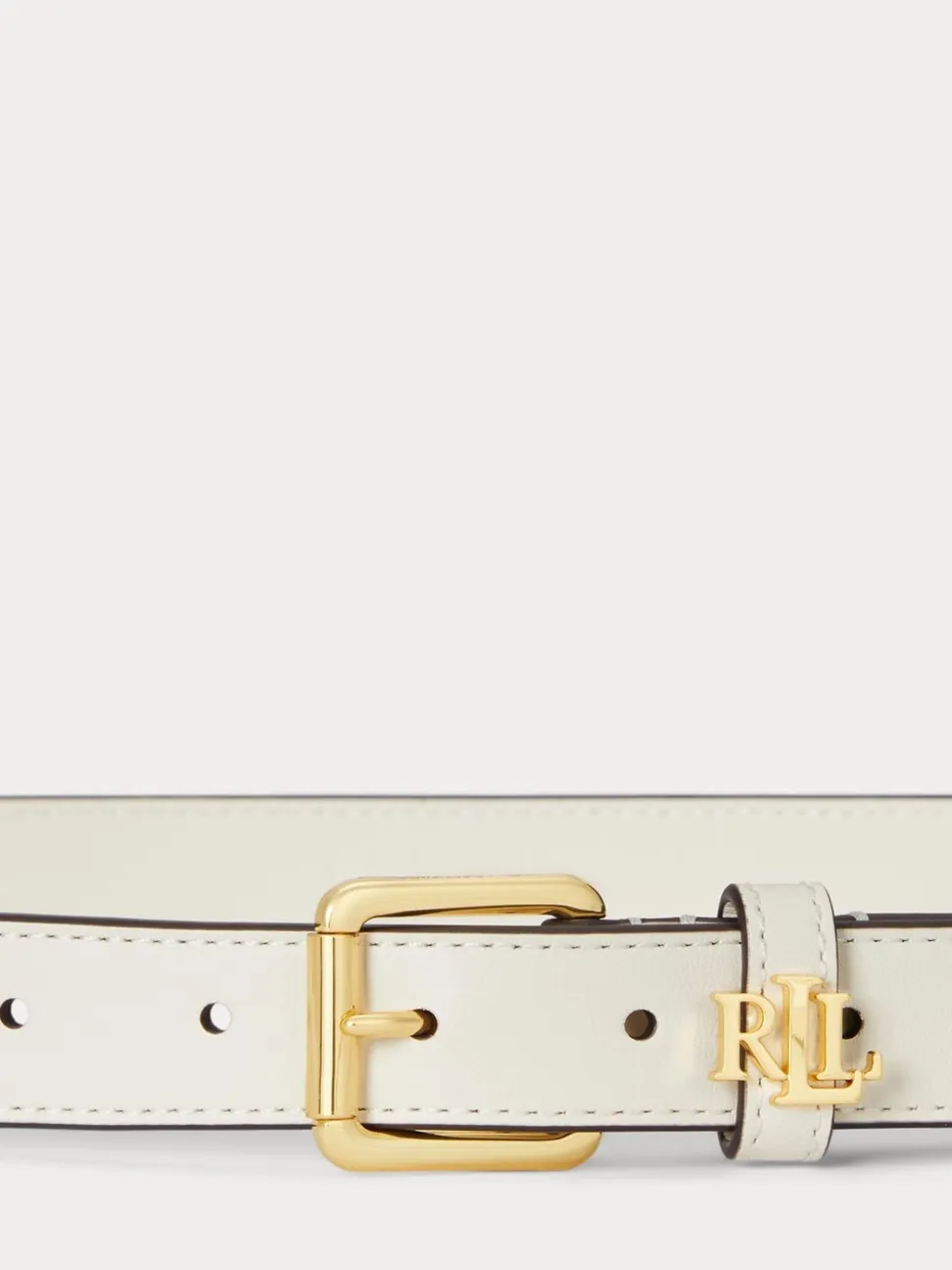 Lauren Ralph Lauren Logo Keeper Leather Skinny Belt