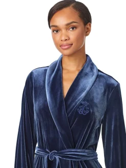 Lauren Ralph Lauren Velvet Long Sleeve Shawl Collar Robe