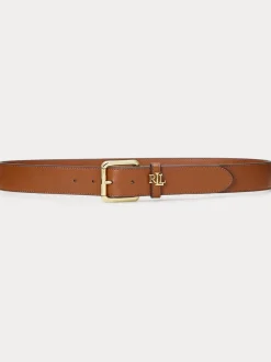 Lauren Tan - Lauren Ralph Lauren 3.2cm Logo-Keeper Leather Belt