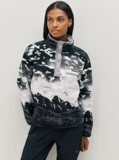 Lavendelpaars - Columbia Helvetia™ II Cropped fleece met print en halve drukknoopsluiting