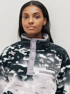 Lavendelpaars - Columbia Helvetia™ II Cropped fleece met print en halve drukknoopsluiting