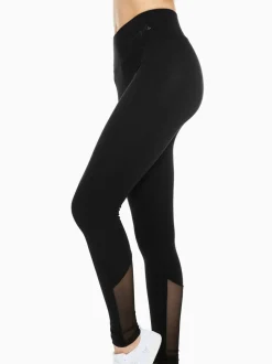Legging met hoge taille en mesh inzetstuk