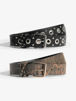 Leopard Print and Studded - Lipsy Belts 2 Pack